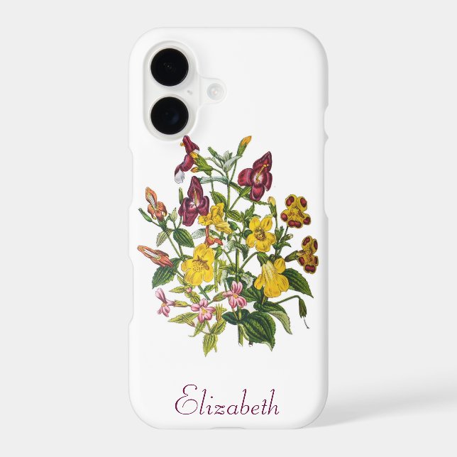 Personalized Monkey-Flowers Case-Mate iPhone Case (Back)