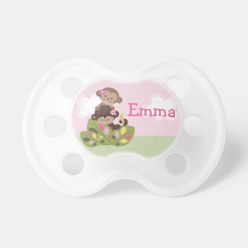 Personalized "monkey Girl Sisters" Pacifier by Personalizedbydiane at Zazzle