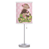 Personalized Monkey Girls Nursery Lamp