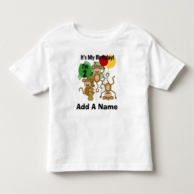 Personalized Monkey Shine 2nd Birthday Tshirt (Front)