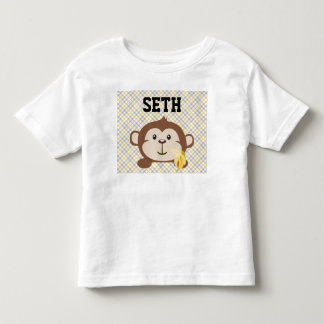 Personalized Monkey Toddler T-Shirt, White T-shirt