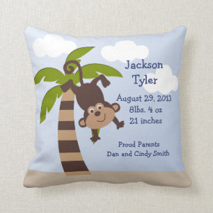 Personalized "Monkeying Around on Palm" Pillow