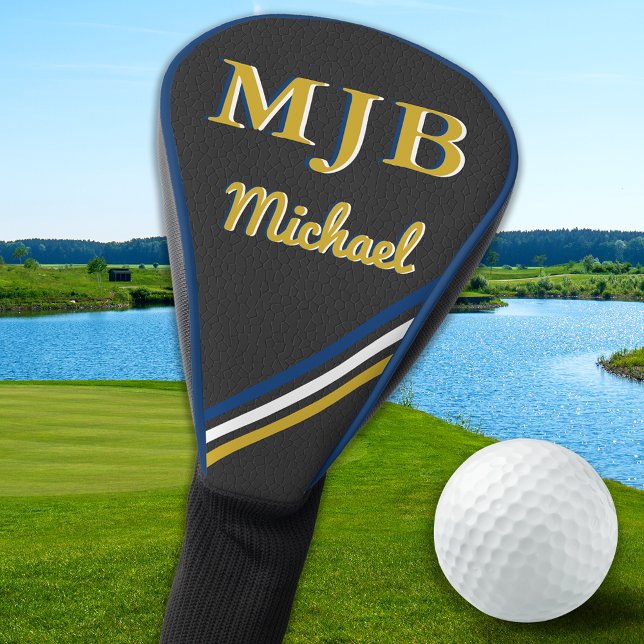 Personalized Monogram 3 Initials Elegant Golfer  Golf Head Cover (Creator Uploaded)