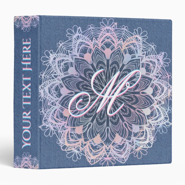 Personalized Monogram 3 Ring Binder (Front/Spine)