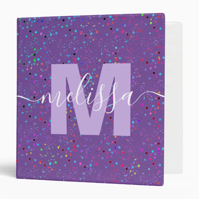 Personalized Monogram  3 Ring Binder (Front/Inside)