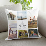 Personalized Monogram 6 Photo Collage Throw Pillow<br><div class="desc">Create your own personalized photo collage blanket with 6 of your favorite photos and custom monogram name.</div>