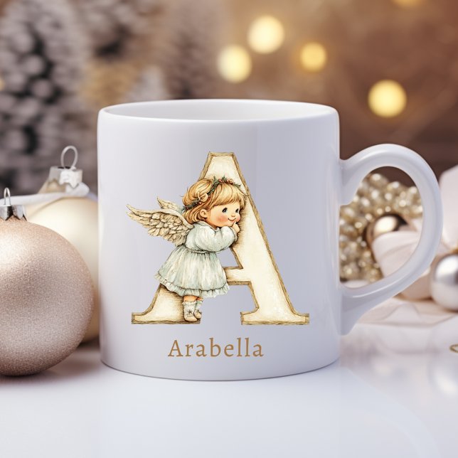 Personalized Monogram A Initial Christmas Angel Coffee Mug (Personalized Monogram A Initial Christmas Angel Coffee Mug
)