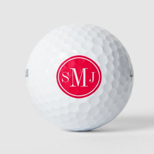 Personalized Monogram and American Rose Frame Golf Balls