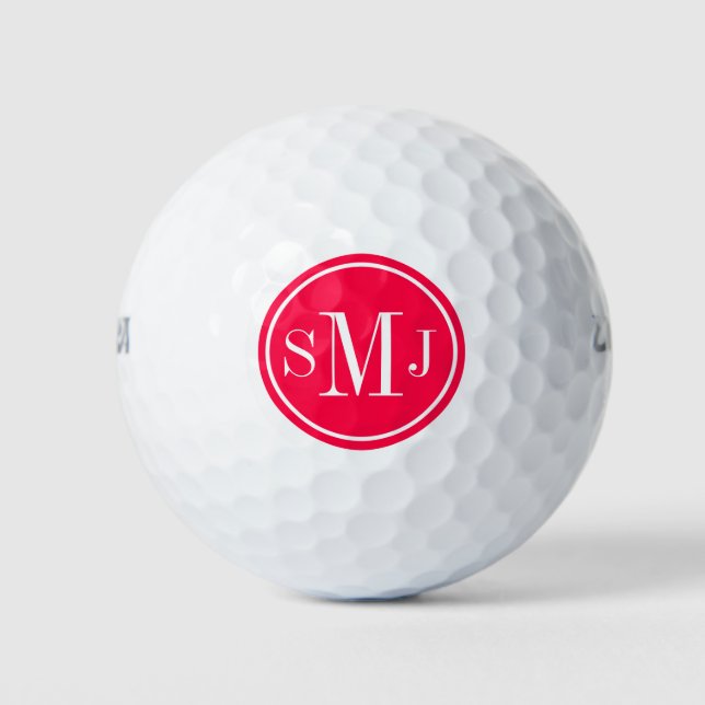 Personalized Monogram and American Rose Frame Golf Balls (Front)