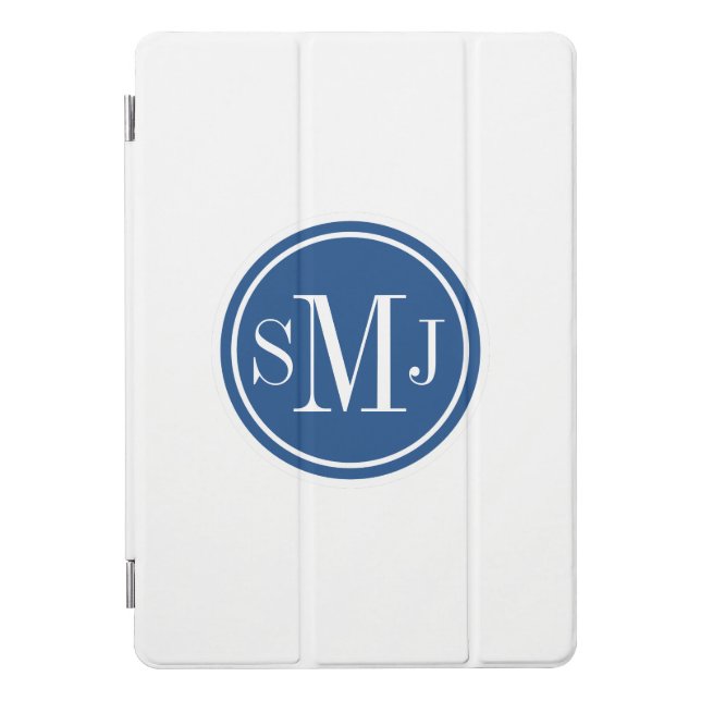 Personalized Monogram and Classic Blue iPad Pro Cover (Front)