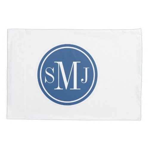 Personalized Monogram and Classic Blue Pillow Case