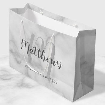 Personalized Monogram And Family Name Marble Large Gift Bag by manadesignco at Zazzle