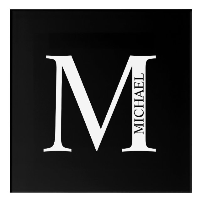 Personalized Monogram and Name Acrylic Print (Front)