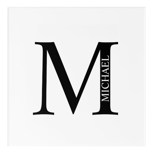 Personalized Monogram and Name Acrylic Print (Front)