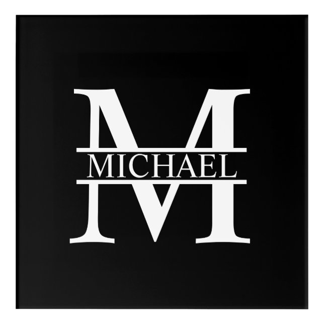 Personalized Monogram and Name Acrylic Print (Front)