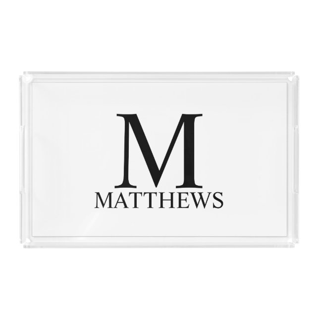Personalized Monogram and Name Acrylic Tray (Front)