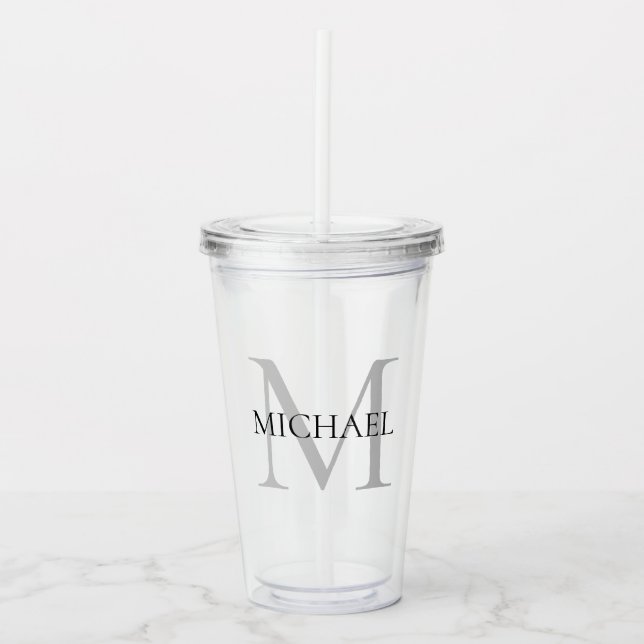 Personalized Monogram and Name Acrylic Tumbler (Front)