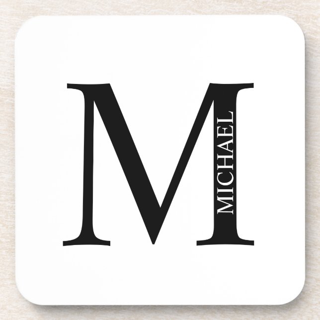 Personalized Monogram and Name Beverage Coaster (Front)