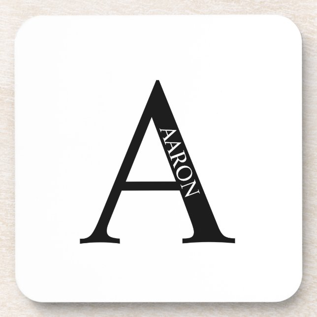 Personalized Monogram and Name Beverage Coaster (Front)