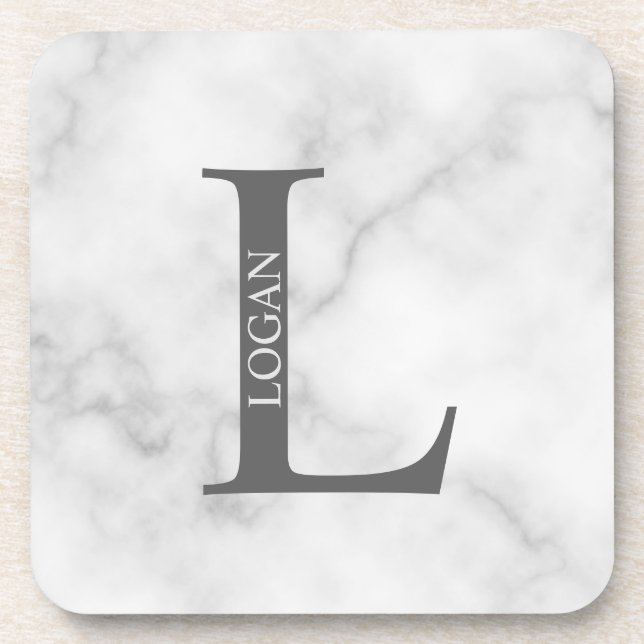 Personalized Monogram and Name Beverage Coaster (Front)