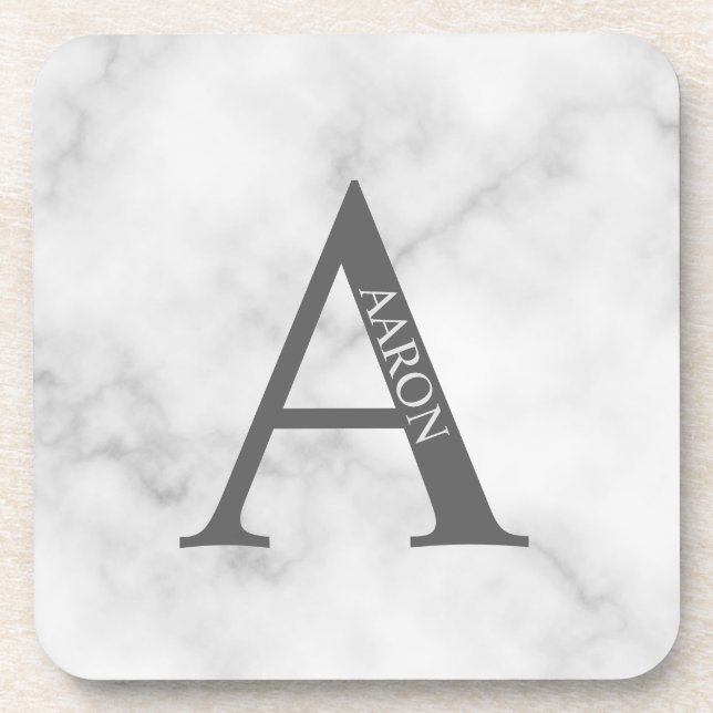 Personalized Monogram and Name Beverage Coaster (Front)