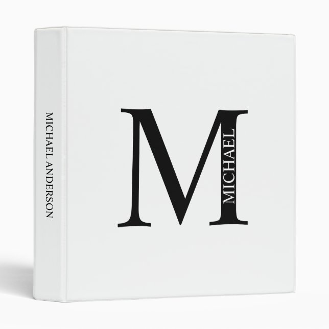 Personalized Monogram and Name Binder (Front/Spine)