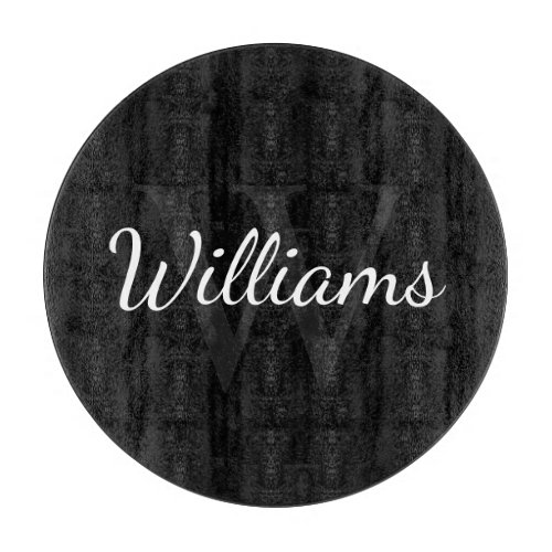Personalized Monogram and Name Black Cutting Board