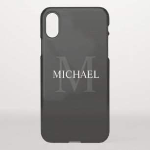 Personalized Monogram and Name Black iPhone XS Case