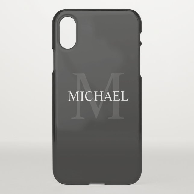 Personalized Monogram and Name Black Uncommon iPhone Case (Back)