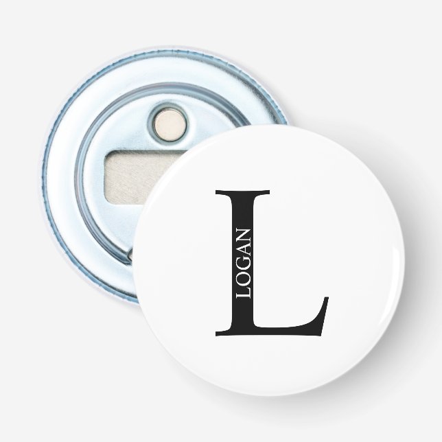 Personalized Monogram and Name Bottle Opener (Front)