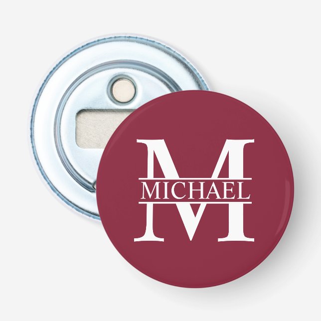 Personalized Monogram and Name Bottle Opener (Front)