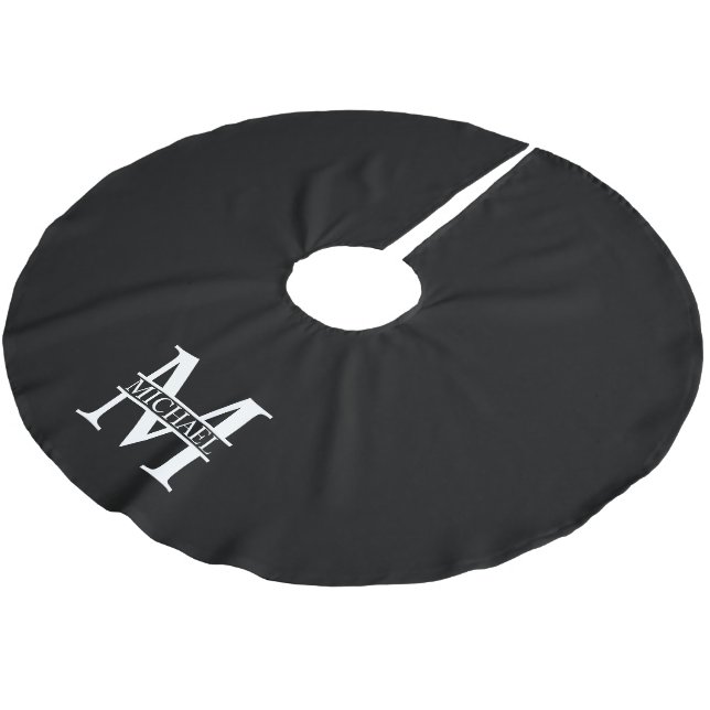 Personalized Monogram and Name Brushed Polyester Tree Skirt (Angled)
