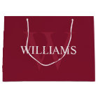 Personalized Monogram and Name Burgundy Red
