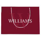 Personalized Monogram and Name Burgundy Red