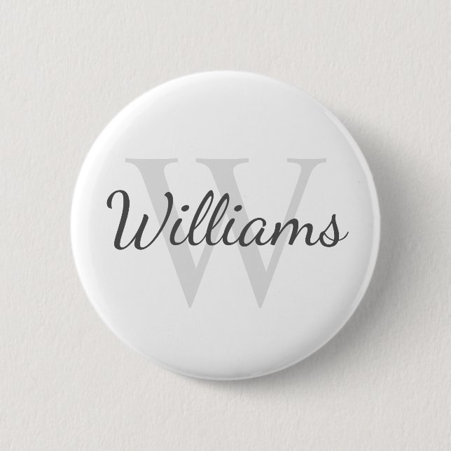 Personalized Monogram and Name Button (Front)