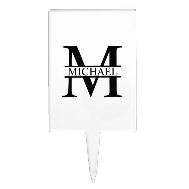 Personalized Monogram and Name Cake Topper (Front)