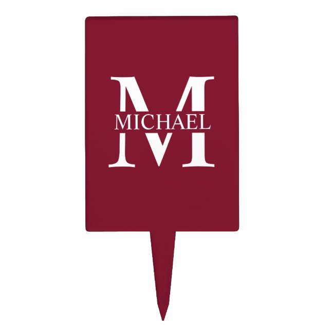 Personalized Monogram and Name Cake Topper (Front)
