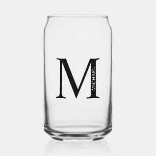 Personalized Monogram and Name Can Glass