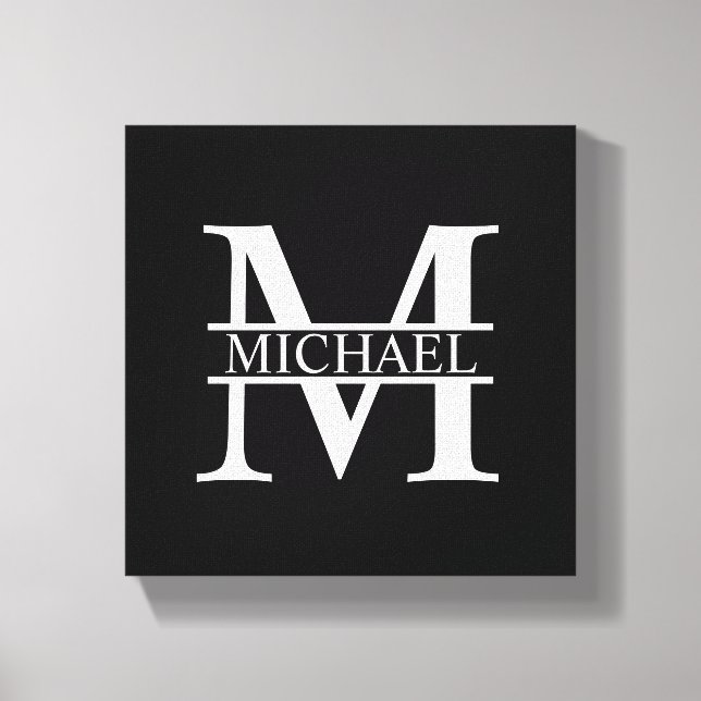 Personalized Monogram and Name Canvas Print (Front)