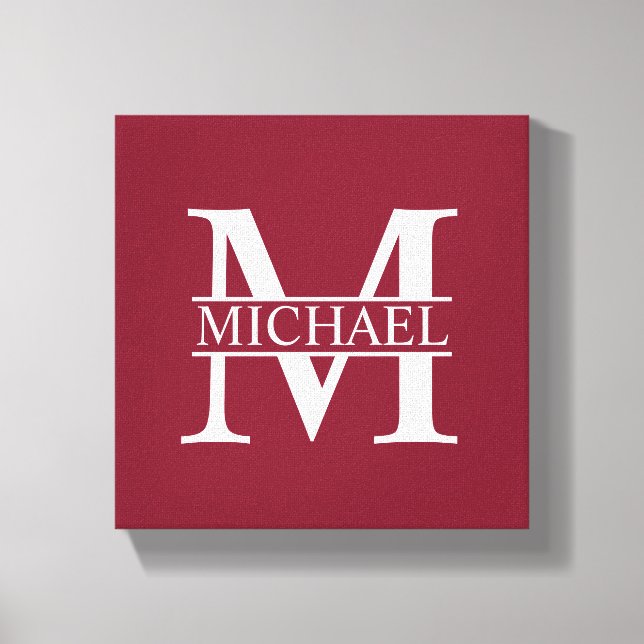 Personalized Monogram and Name Canvas Print (Front)