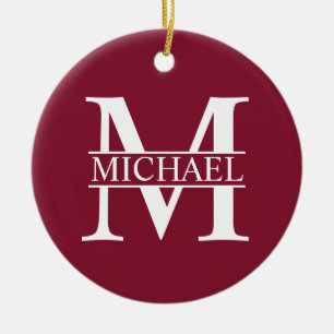 Personalized Monogram and Name Ceramic Ornament