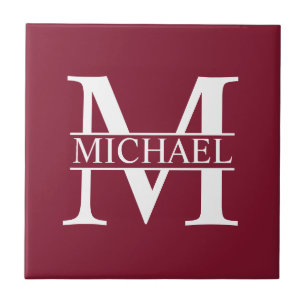 Personalized Monogram and Name Ceramic Tile
