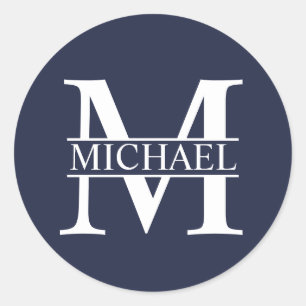 Personalized Monogram and Name Classic Round Sticker