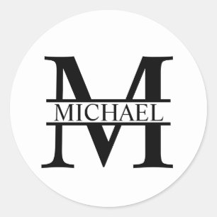 Personalized Monogram and Name Classic Round Sticker