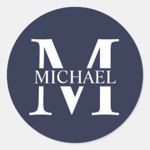 Personalized Monogram and Name Classic Round Sticker