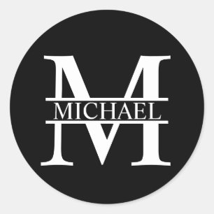 Personalized Monogram and Name Classic Round Sticker