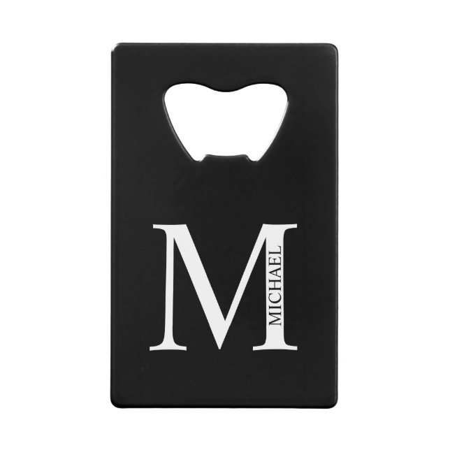 Personalized Monogram and Name Credit Card Bottle Opener (Front)