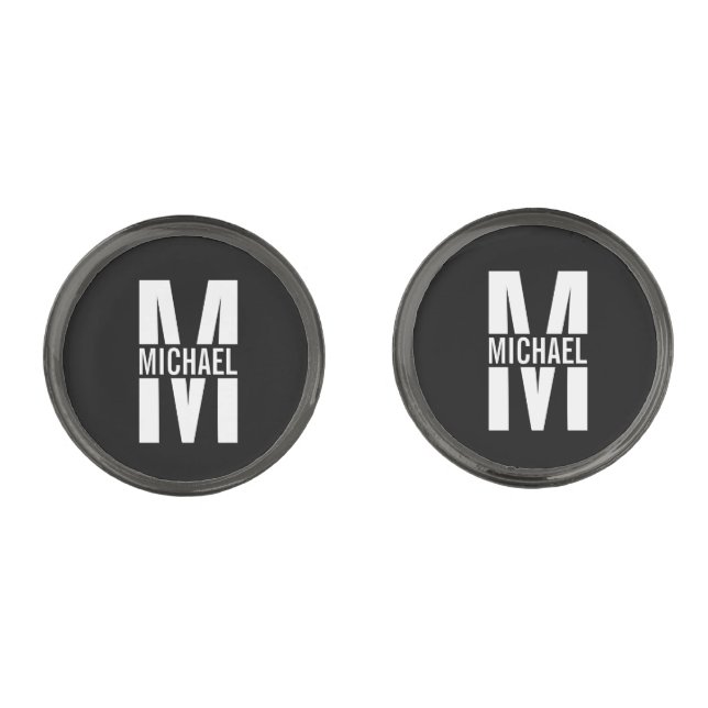 Personalized Monogram and Name Cufflinks (Front)