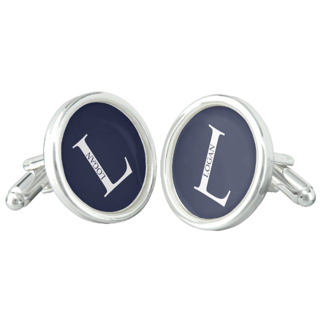 Personalized Monogram and Name Cufflinks (Angled)