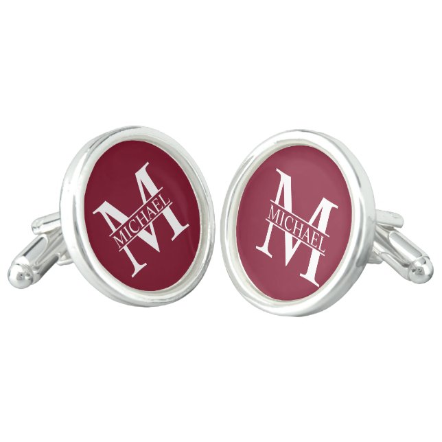 Personalized Monogram and Name Cufflinks (Angled)